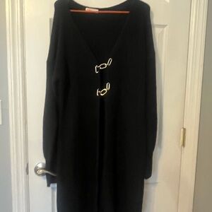 bNWT  Kohl's Black Casual Long Sleeve Sweater duster